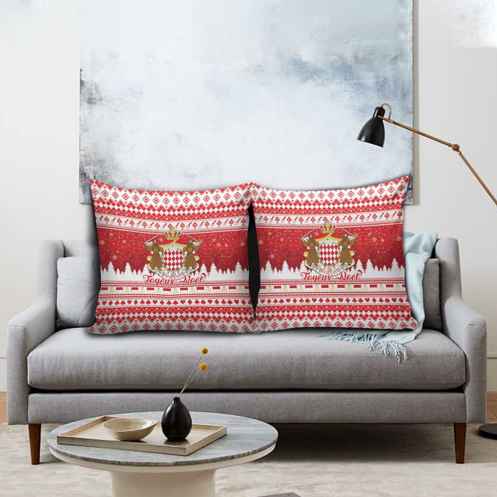 Monaco Christmas Pillow Cover Joyeux Noel Coat Of Arms - Wonder Print Shop