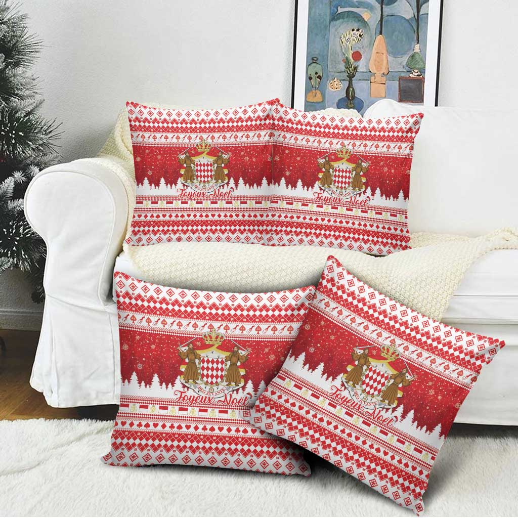Monaco Christmas Pillow Cover Joyeux Noel Coat Of Arms - Wonder Print Shop