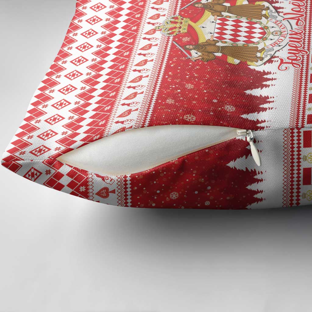 Monaco Christmas Pillow Cover Joyeux Noel Coat Of Arms - Wonder Print Shop