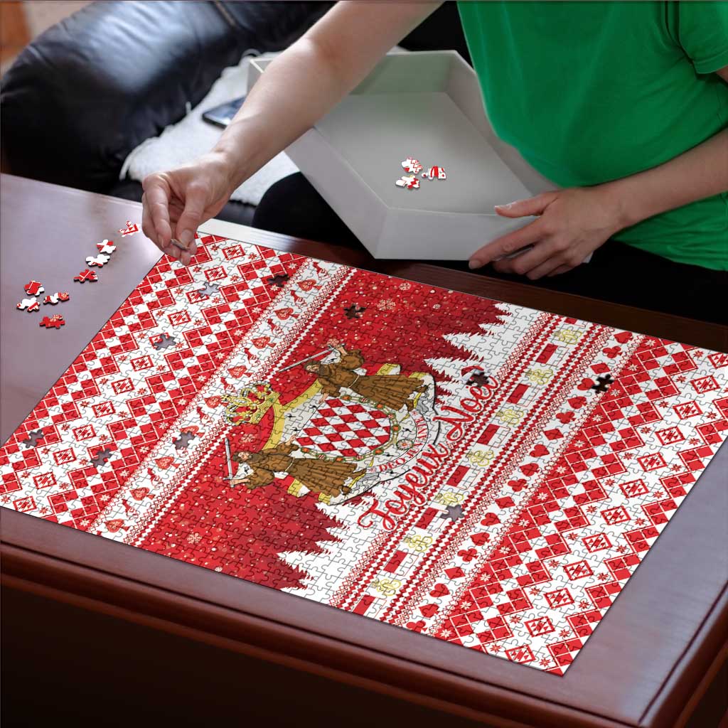 Monaco Christmas Puzzle Joyeux Noel Coat Of Arms - Wonder Print Shop