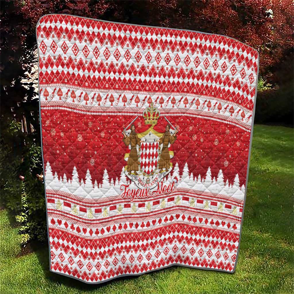 Monaco Christmas Quilt Joyeux Noel Coat Of Arms - Wonder Print Shop