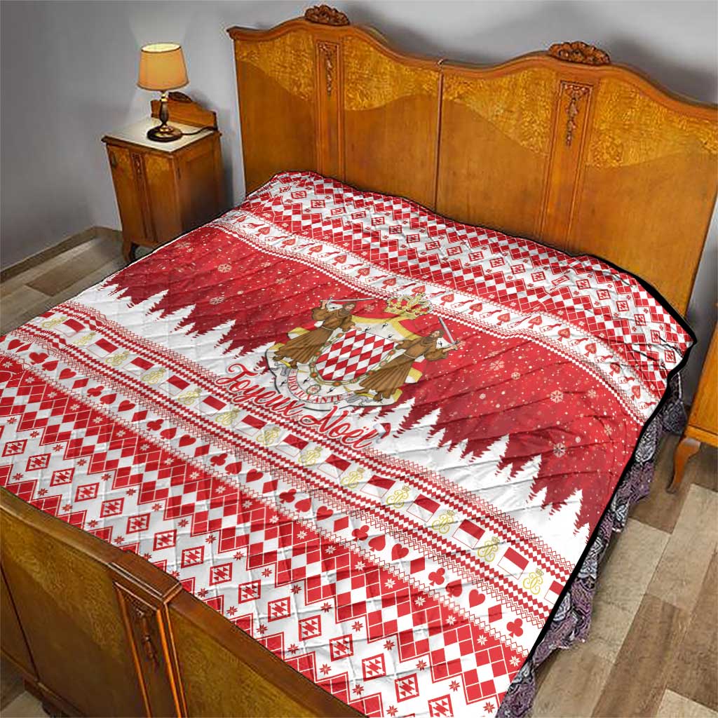 Monaco Christmas Quilt Joyeux Noel Coat Of Arms - Wonder Print Shop