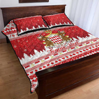 Monaco Christmas Quilt Bed Set Joyeux Noel Coat Of Arms - Wonder Print Shop