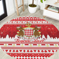 Monaco Christmas Round Carpet Joyeux Noel Coat Of Arms - Wonder Print Shop