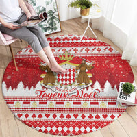 Monaco Christmas Round Carpet Joyeux Noel Coat Of Arms - Wonder Print Shop