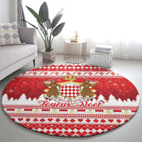 Monaco Christmas Round Carpet Joyeux Noel Coat Of Arms - Wonder Print Shop