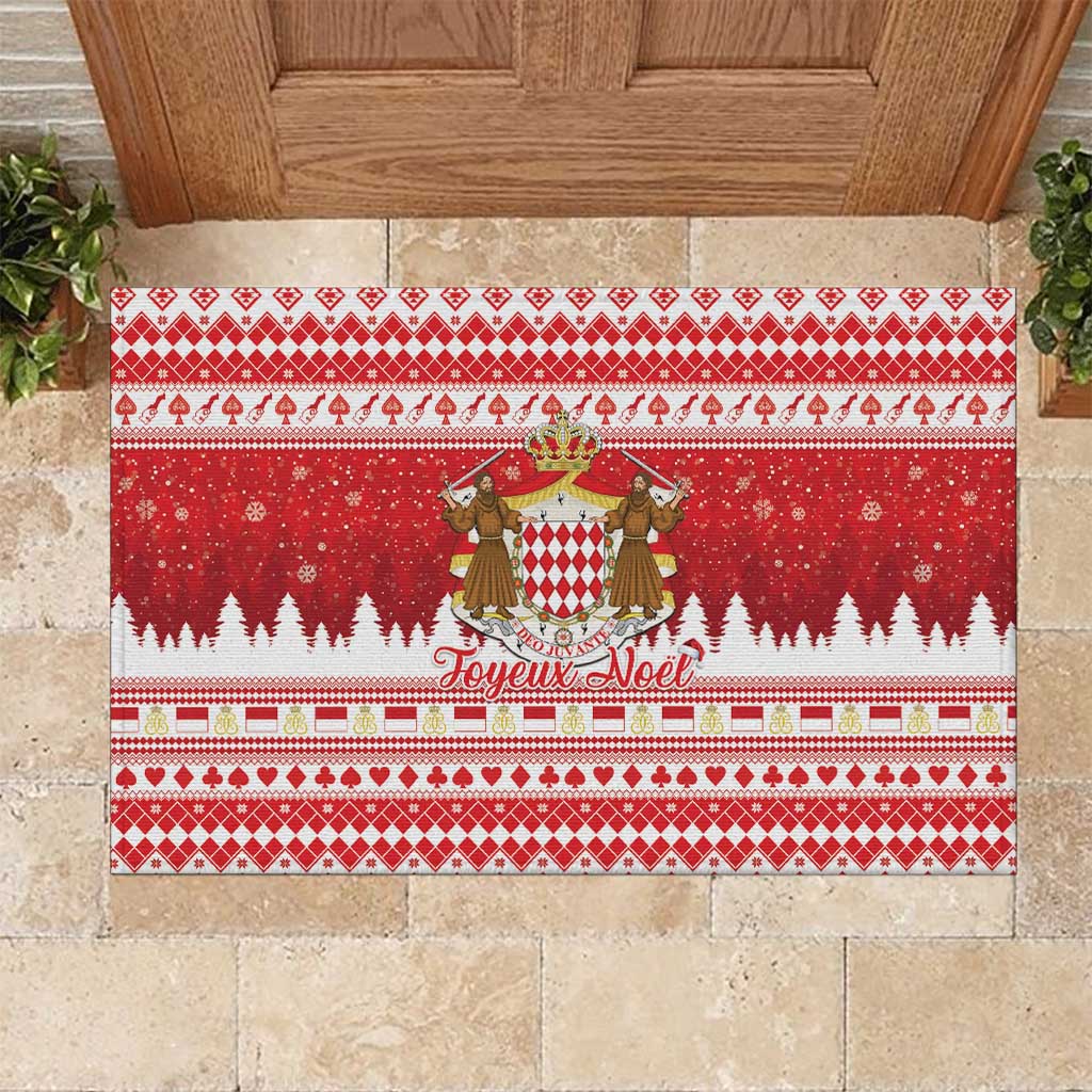 Monaco Christmas Rubber Doormat Joyeux Noel Coat Of Arms - Wonder Print Shop