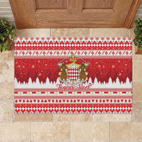 Monaco Christmas Rubber Doormat Joyeux Noel Coat Of Arms - Wonder Print Shop