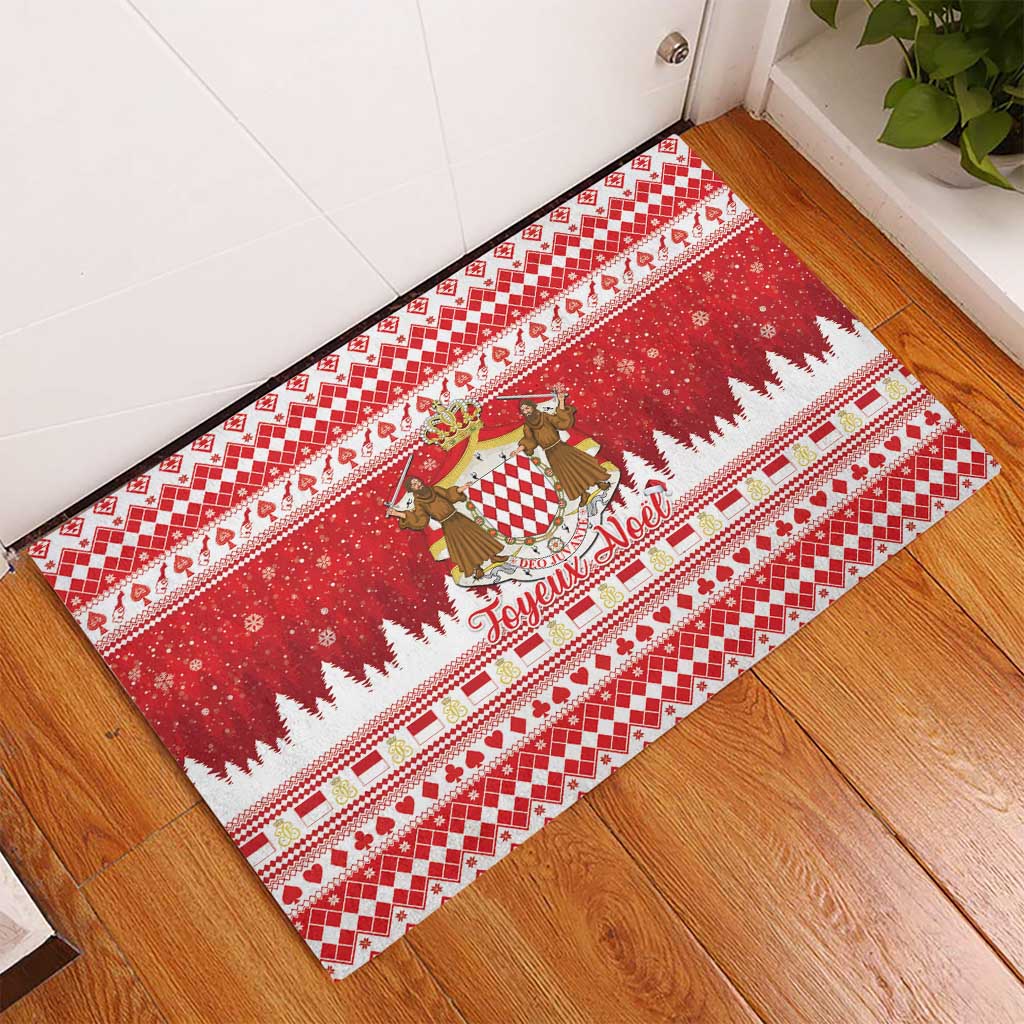 Monaco Christmas Rubber Doormat Joyeux Noel Coat Of Arms - Wonder Print Shop