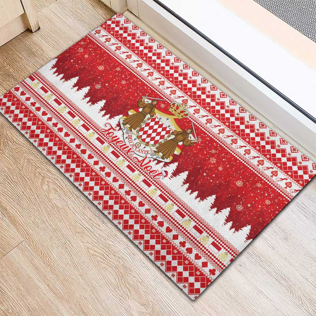 Monaco Christmas Rubber Doormat Joyeux Noel Coat Of Arms - Wonder Print Shop