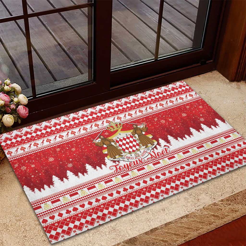 Monaco Christmas Rubber Doormat Joyeux Noel Coat Of Arms - Wonder Print Shop