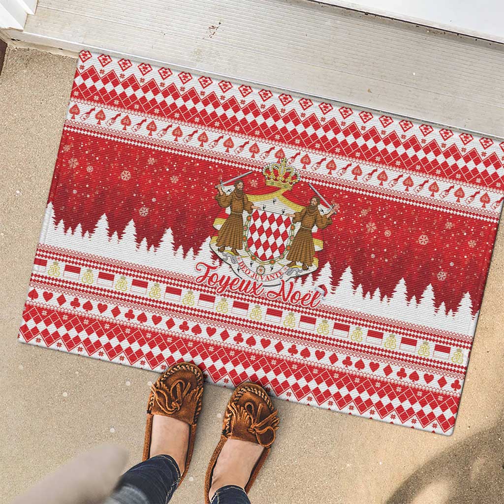 Monaco Christmas Rubber Doormat Joyeux Noel Coat Of Arms - Wonder Print Shop