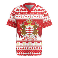 Monaco Christmas Rugby Jersey Joyeux Noel Coat Of Arms - Wonder Print Shop