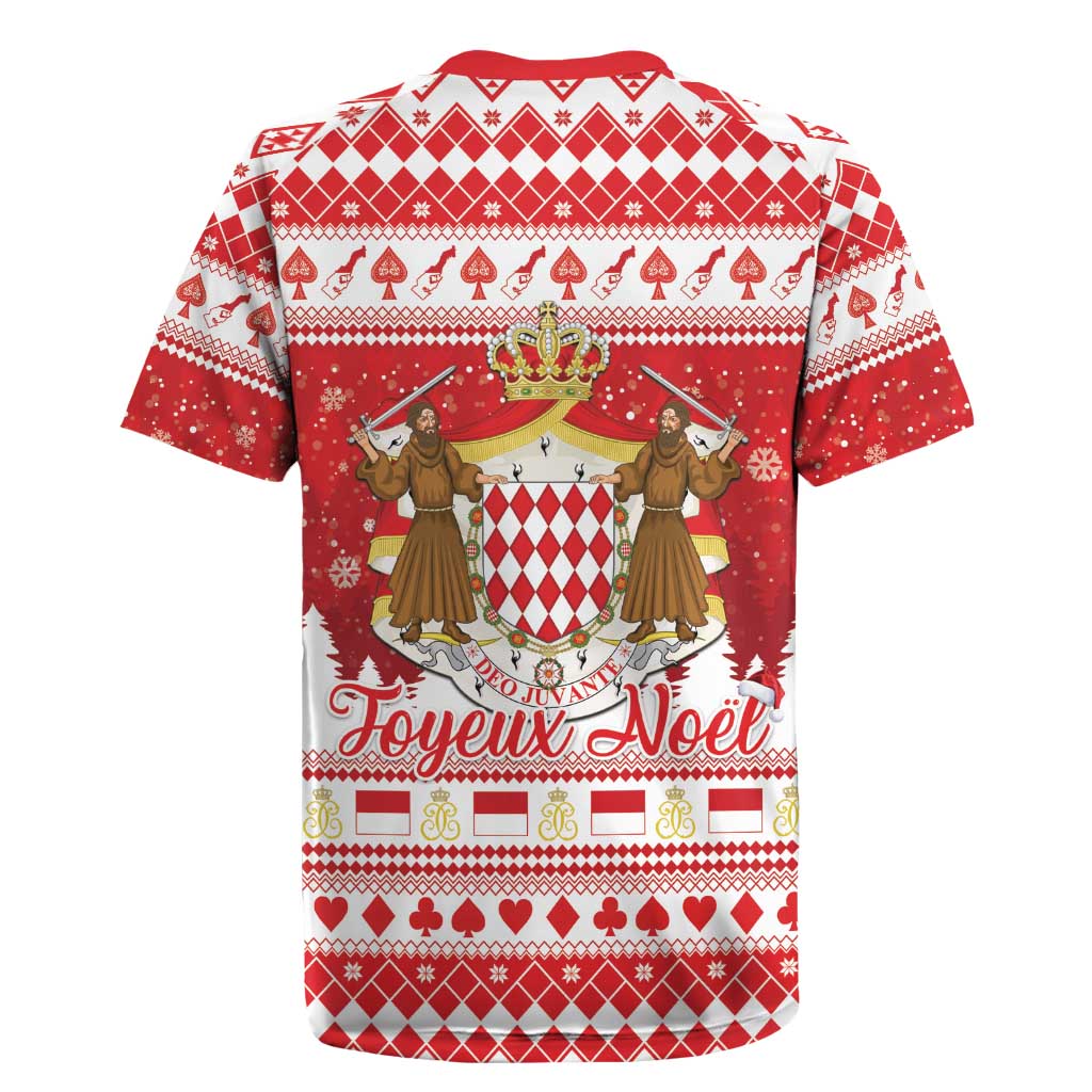Monaco Christmas Rugby Jersey Joyeux Noel Coat Of Arms - Wonder Print Shop