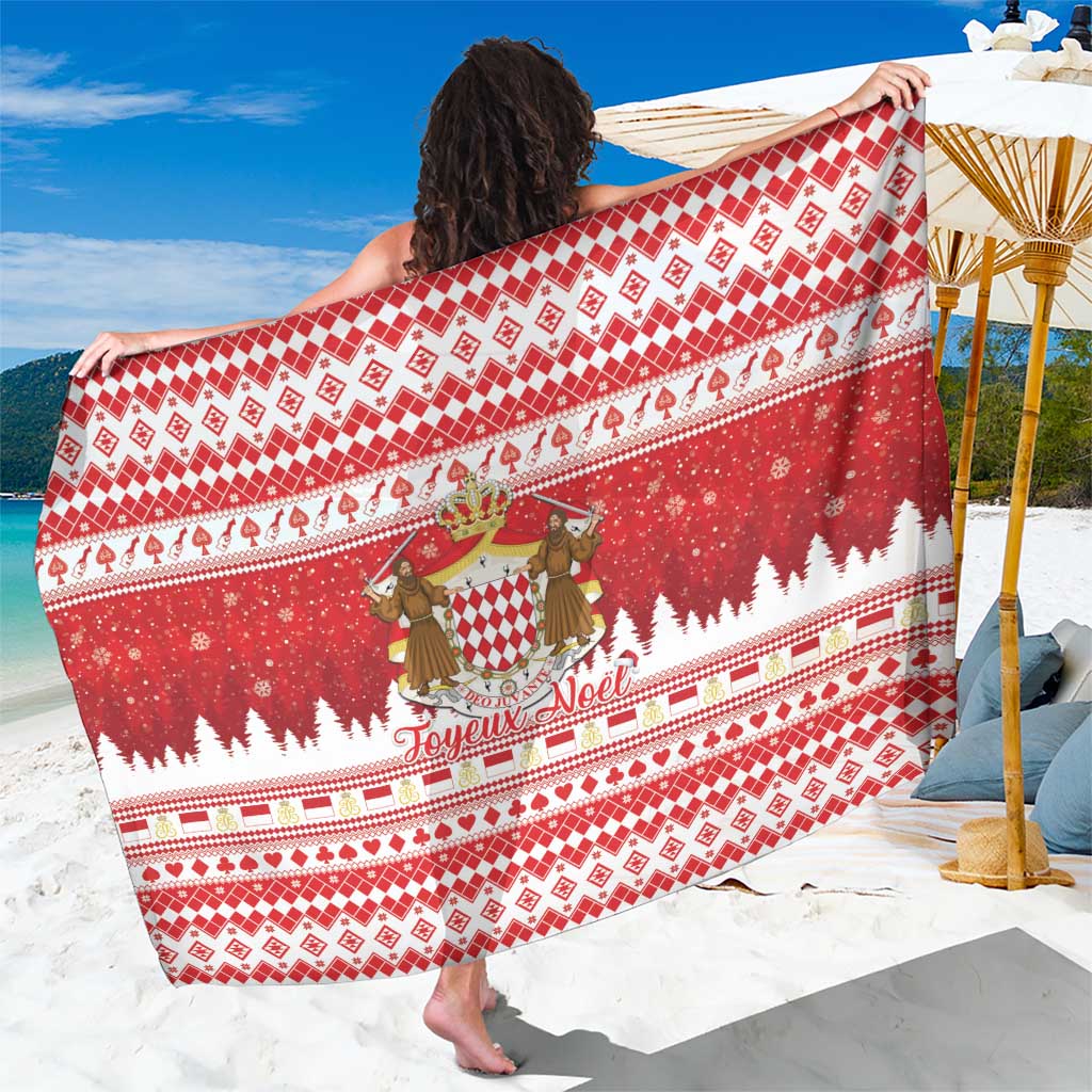 Monaco Christmas Sarong Joyeux Noel Coat Of Arms - Wonder Print Shop