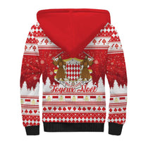 Monaco Christmas Sherpa Hoodie Joyeux Noel Coat Of Arms - Wonder Print Shop