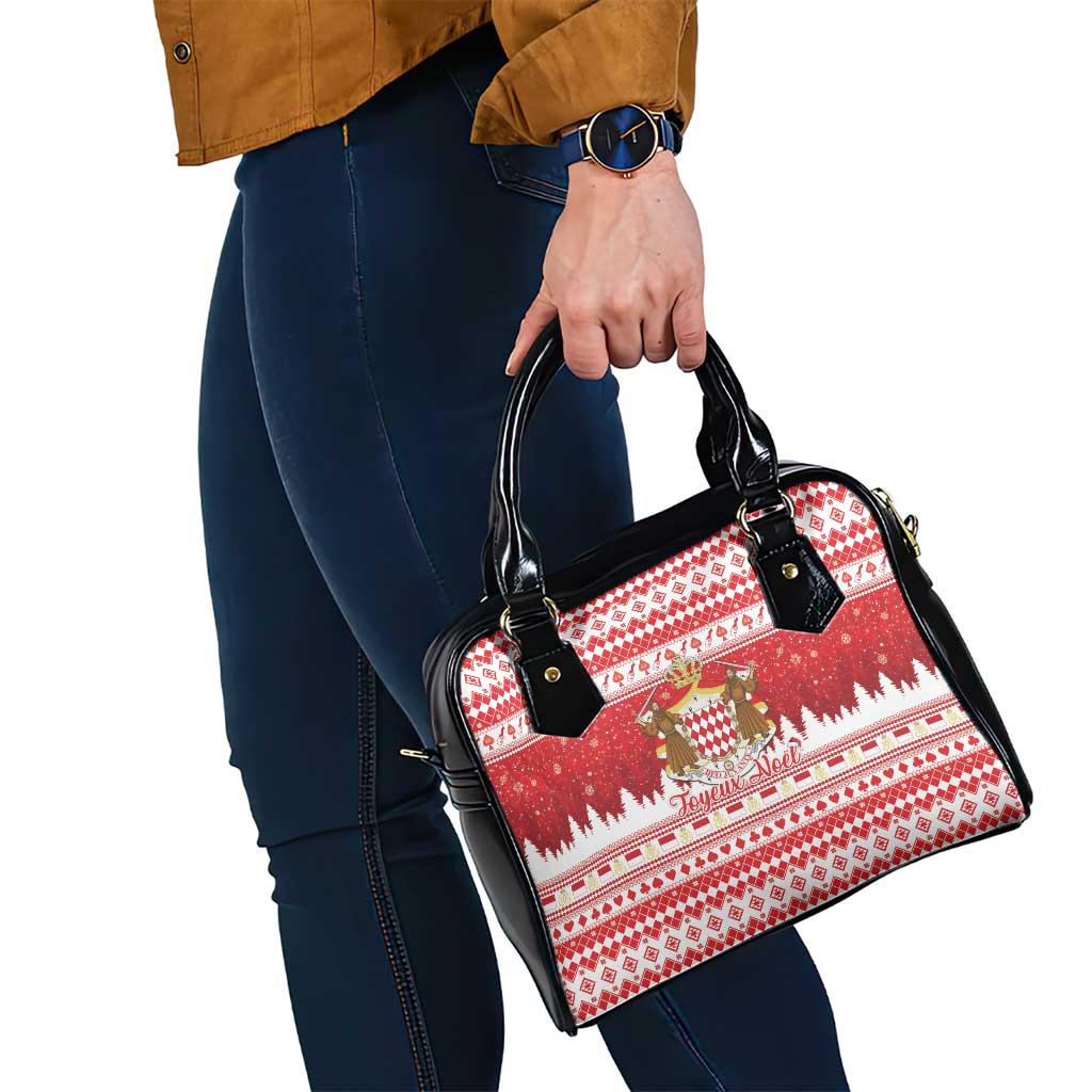 Monaco Christmas Shoulder Handbag Joyeux Noel Coat Of Arms - Wonder Print Shop