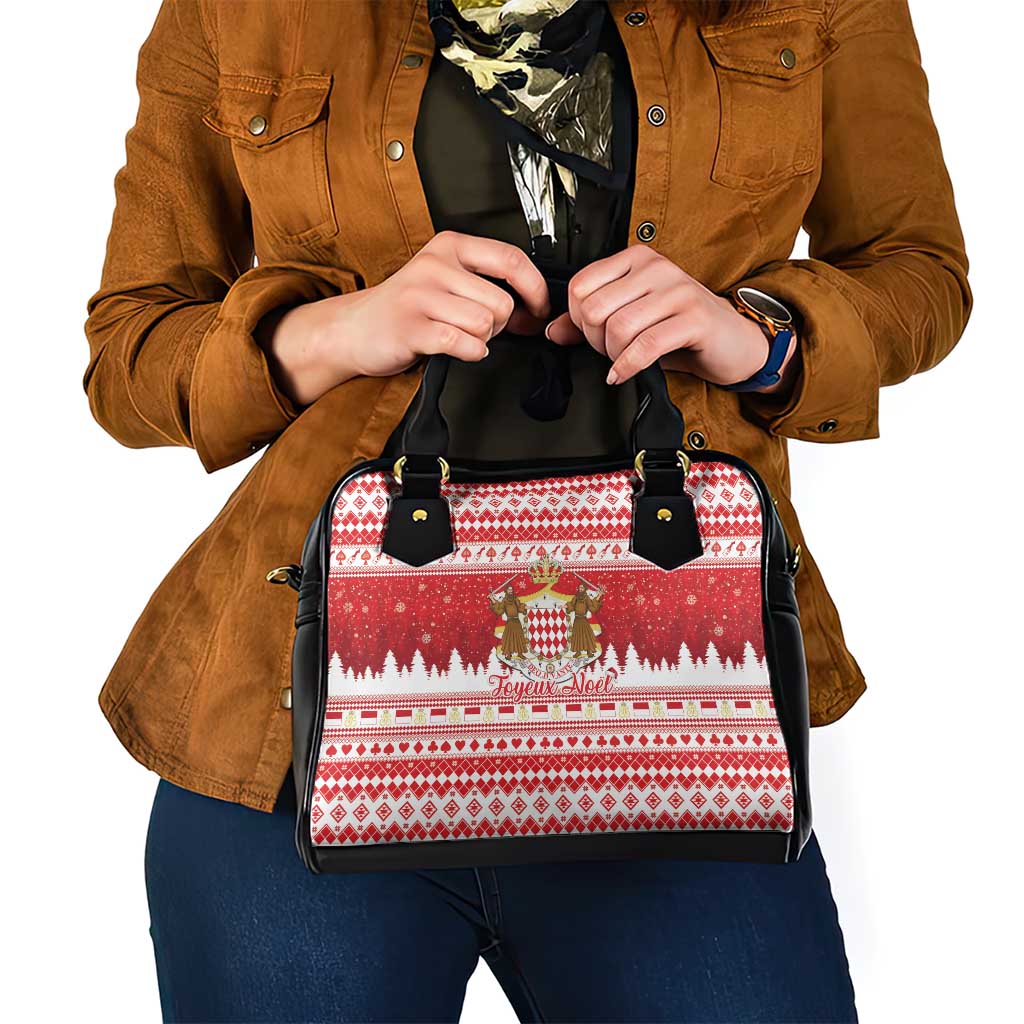Monaco Christmas Shoulder Handbag Joyeux Noel Coat Of Arms - Wonder Print Shop