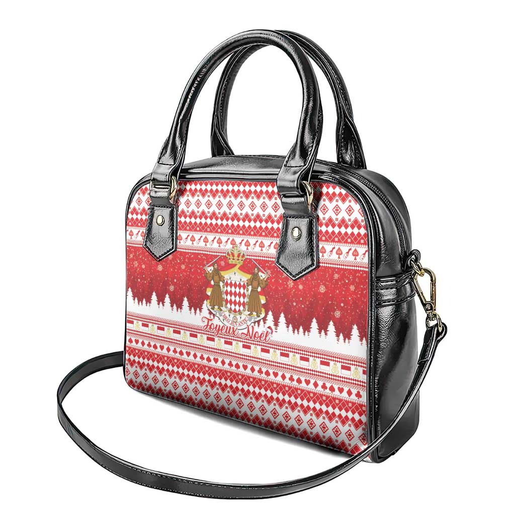 Monaco Christmas Shoulder Handbag Joyeux Noel Coat Of Arms - Wonder Print Shop