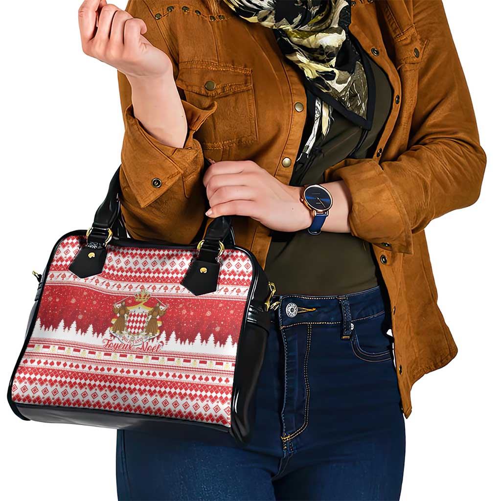 Monaco Christmas Shoulder Handbag Joyeux Noel Coat Of Arms - Wonder Print Shop