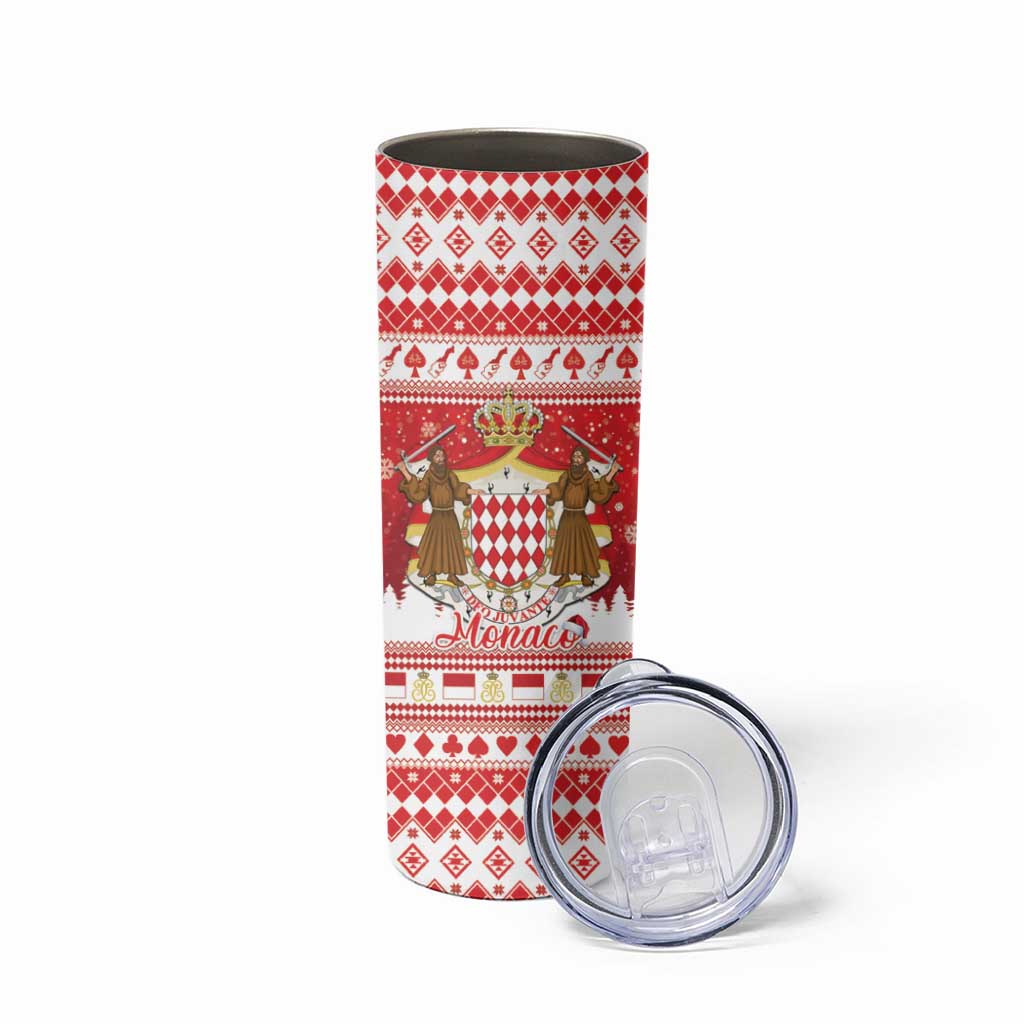 Monaco Christmas Skinny Tumbler Joyeux Noel Coat Of Arms - Wonder Print Shop