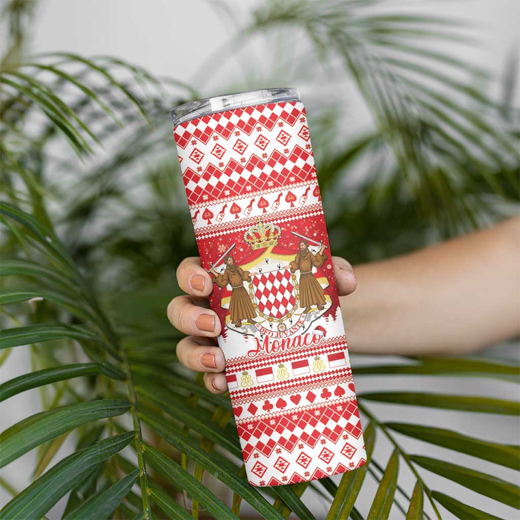 Monaco Christmas Skinny Tumbler Joyeux Noel Coat Of Arms - Wonder Print Shop