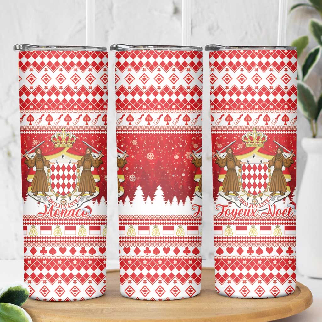 Monaco Christmas Skinny Tumbler Joyeux Noel Coat Of Arms - Wonder Print Shop