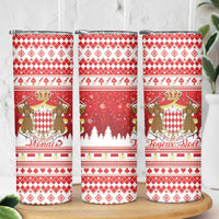 Monaco Christmas Skinny Tumbler Joyeux Noel Coat Of Arms - Wonder Print Shop