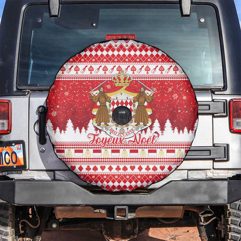 Monaco Christmas Spare Tire Cover Joyeux Noel Coat Of Arms - Wonder Print Shop