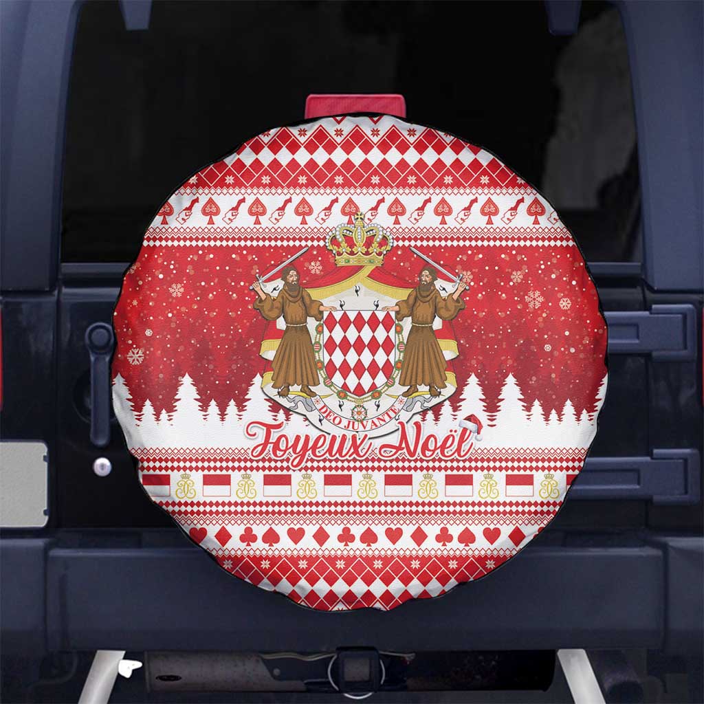 Monaco Christmas Spare Tire Cover Joyeux Noel Coat Of Arms - Wonder Print Shop