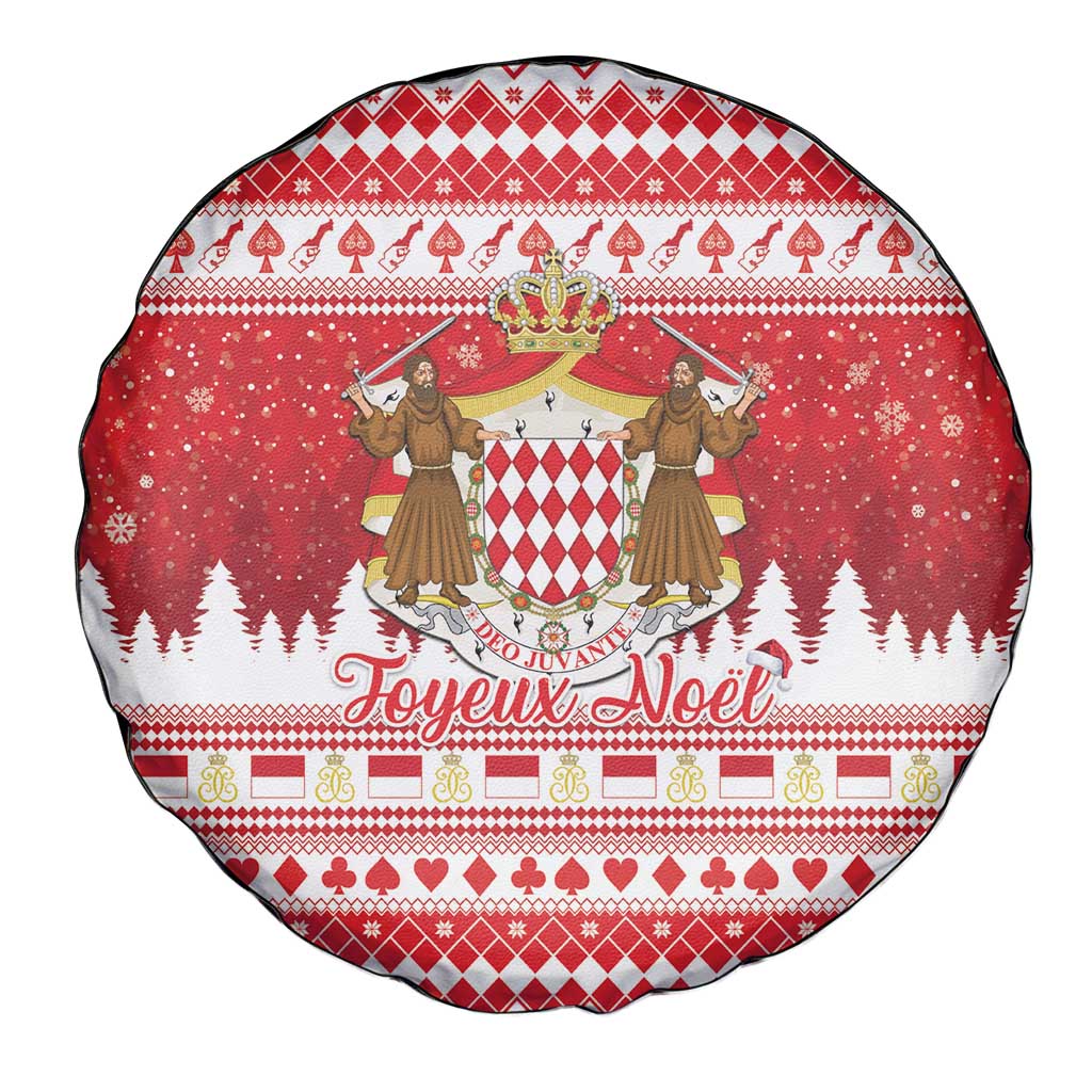 Monaco Christmas Spare Tire Cover Joyeux Noel Coat Of Arms - Wonder Print Shop