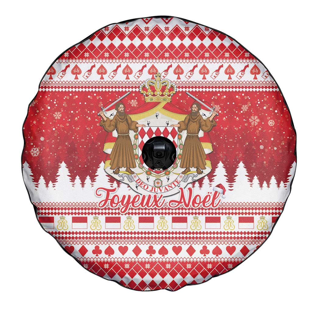 Monaco Christmas Spare Tire Cover Joyeux Noel Coat Of Arms - Wonder Print Shop