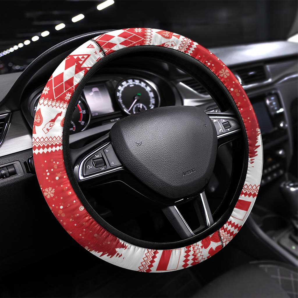 Monaco Christmas Steering Wheel Cover Joyeux Noel Coat Of Arms - Wonder Print Shop