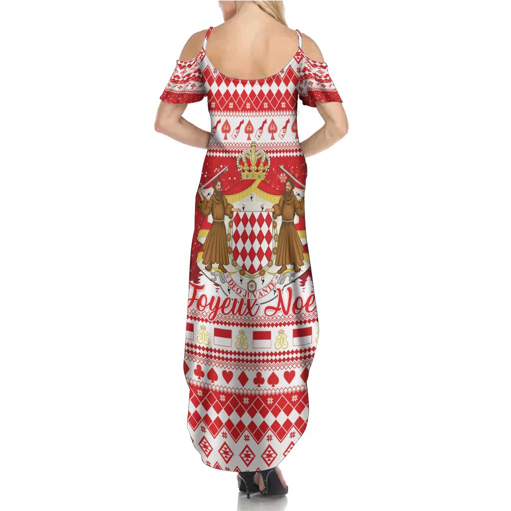 Monaco Christmas Summer Maxi Dress Joyeux Noel Coat Of Arms - Wonder Print Shop