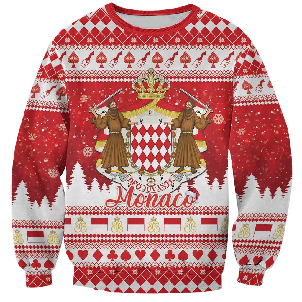 Monaco Christmas Sweatshirt Joyeux Noel Coat Of Arms - Wonder Print Shop
