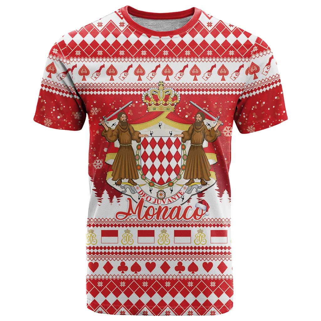 Monaco Christmas T Shirt Joyeux Noel Coat Of Arms - Wonder Print Shop