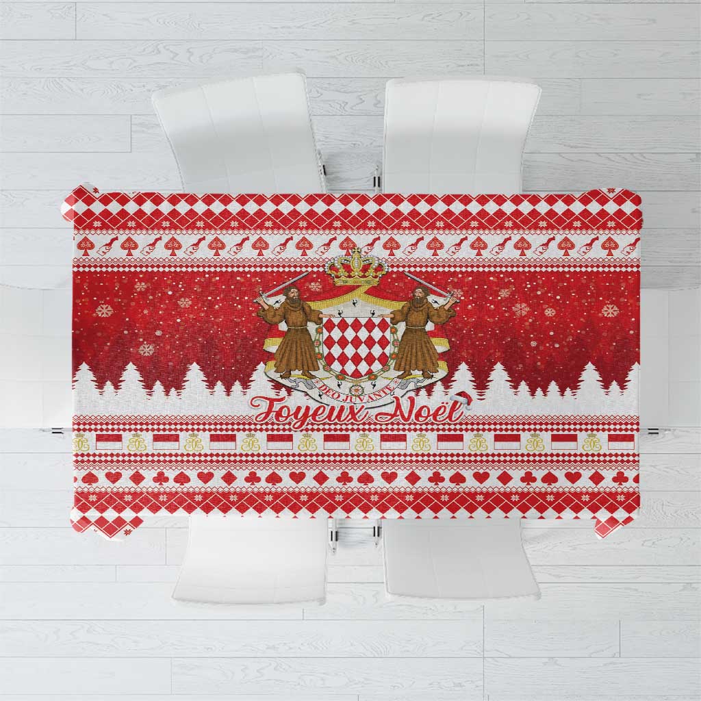 Monaco Christmas Tablecloth Joyeux Noel Coat Of Arms - Wonder Print Shop