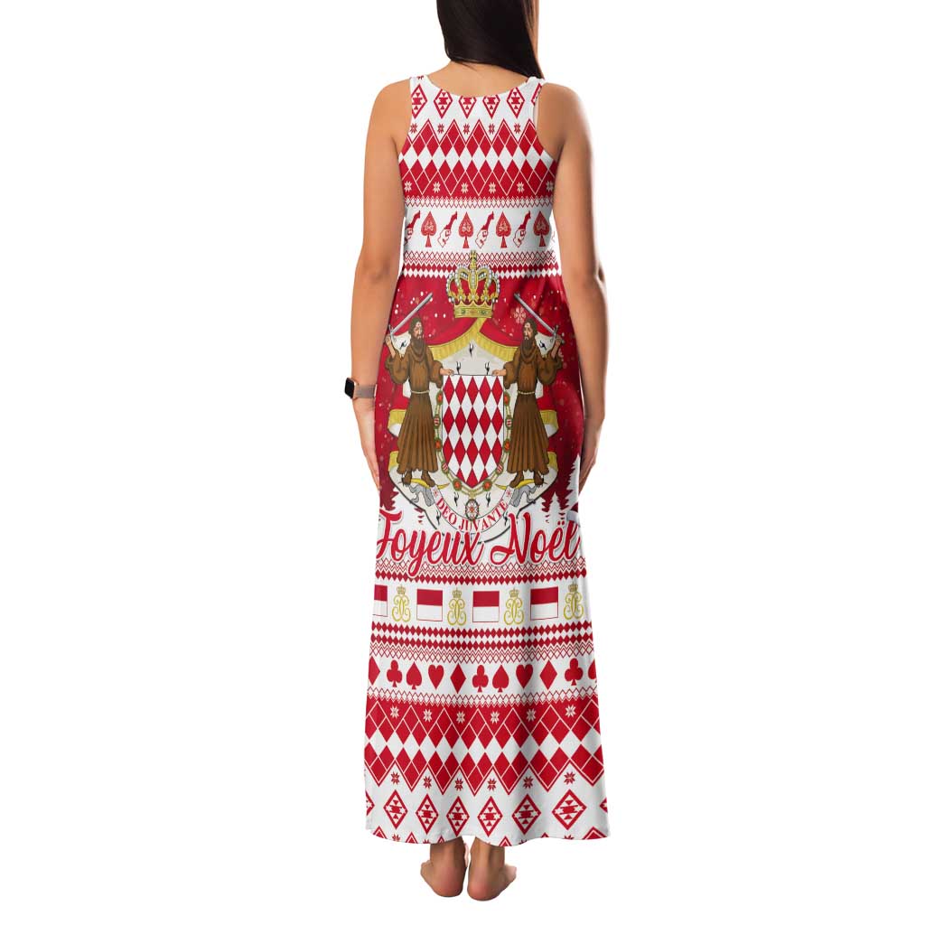 Monaco Christmas Tank Maxi Dress Joyeux Noel Coat Of Arms - Wonder Print Shop