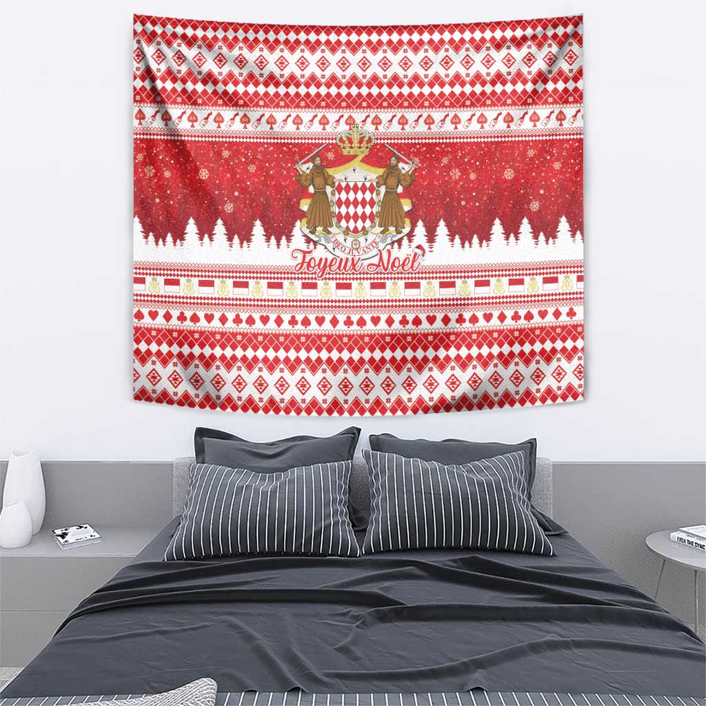 Monaco Christmas Tapestry Joyeux Noel Coat Of Arms - Wonder Print Shop