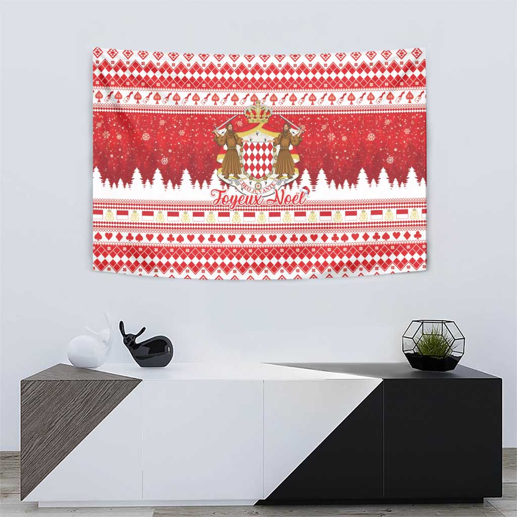 Monaco Christmas Tapestry Joyeux Noel Coat Of Arms - Wonder Print Shop