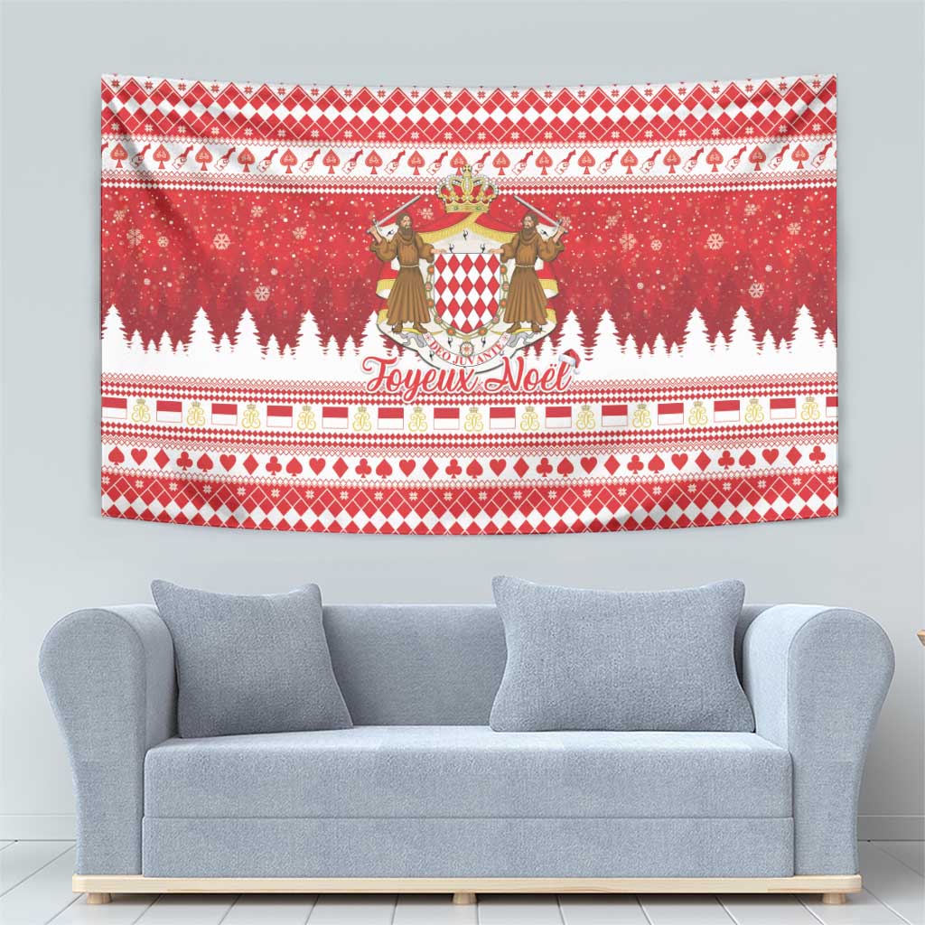 Monaco Christmas Tapestry Joyeux Noel Coat Of Arms - Wonder Print Shop