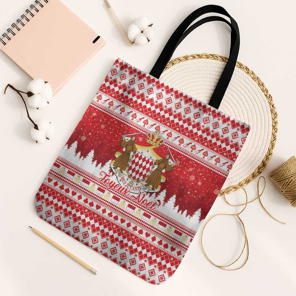 Monaco Christmas Tote Bag Joyeux Noel Coat Of Arms - Wonder Print Shop