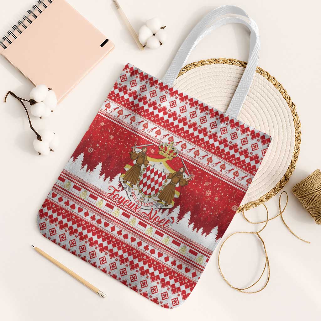 Monaco Christmas Tote Bag Joyeux Noel Coat Of Arms - Wonder Print Shop