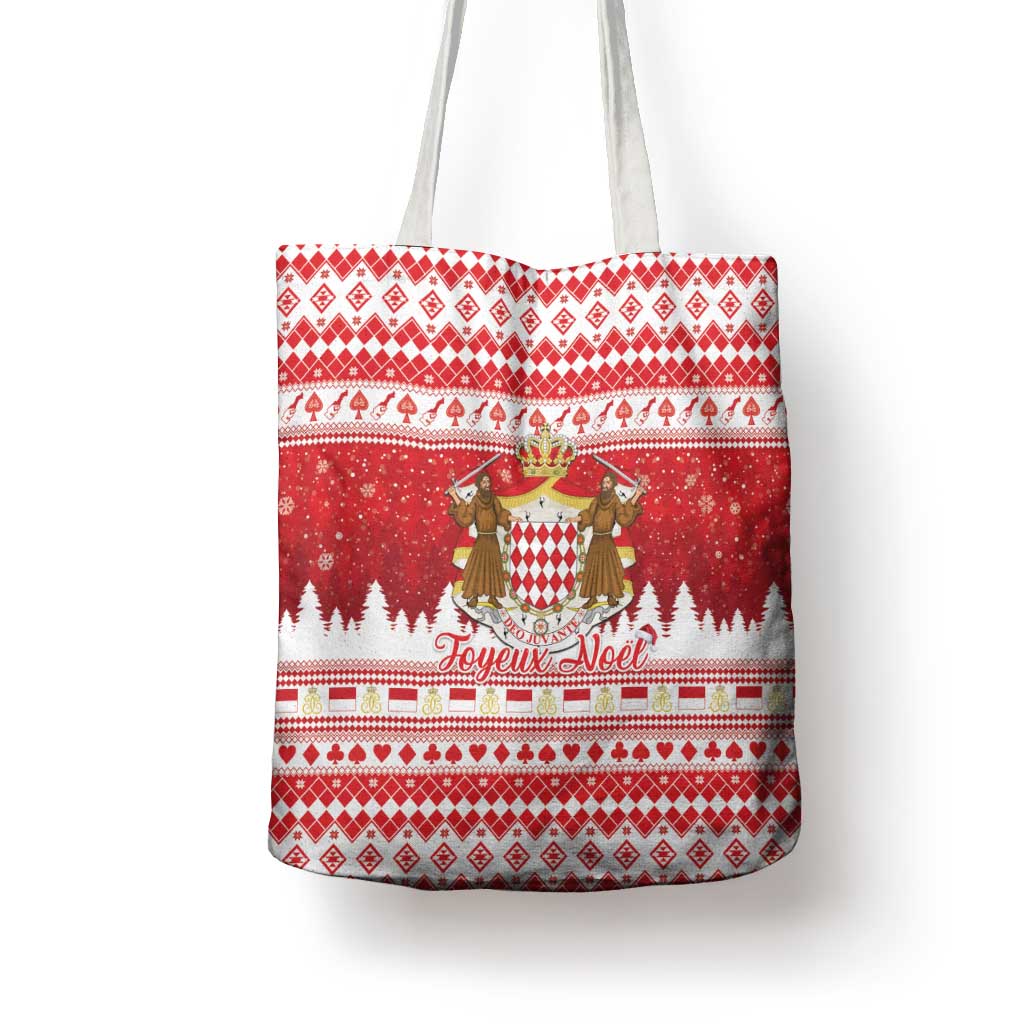 Monaco Christmas Tote Bag Joyeux Noel Coat Of Arms - Wonder Print Shop