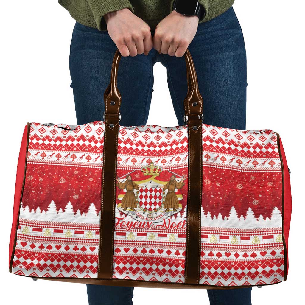 Monaco Christmas Travel Bag Joyeux Noel Coat Of Arms - Wonder Print Shop