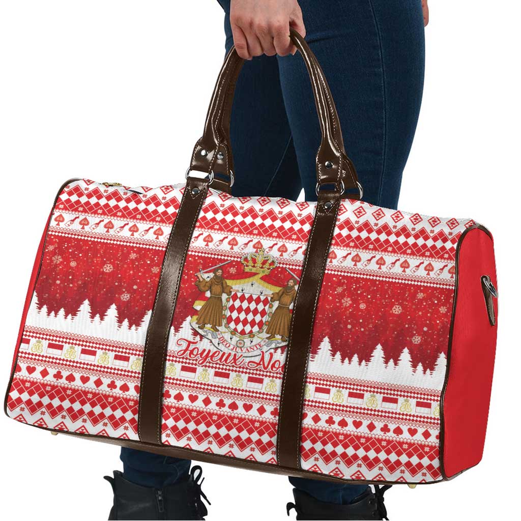 Monaco Christmas Travel Bag Joyeux Noel Coat Of Arms - Wonder Print Shop