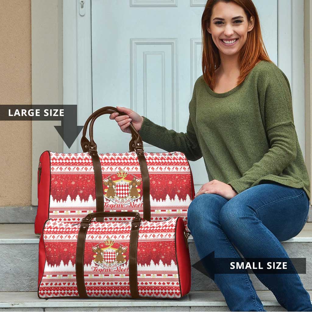 Monaco Christmas Travel Bag Joyeux Noel Coat Of Arms - Wonder Print Shop