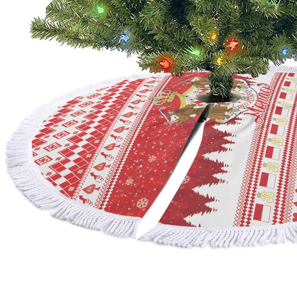 Monaco Christmas Tree Skirt Joyeux Noel Coat Of Arms - Wonder Print Shop