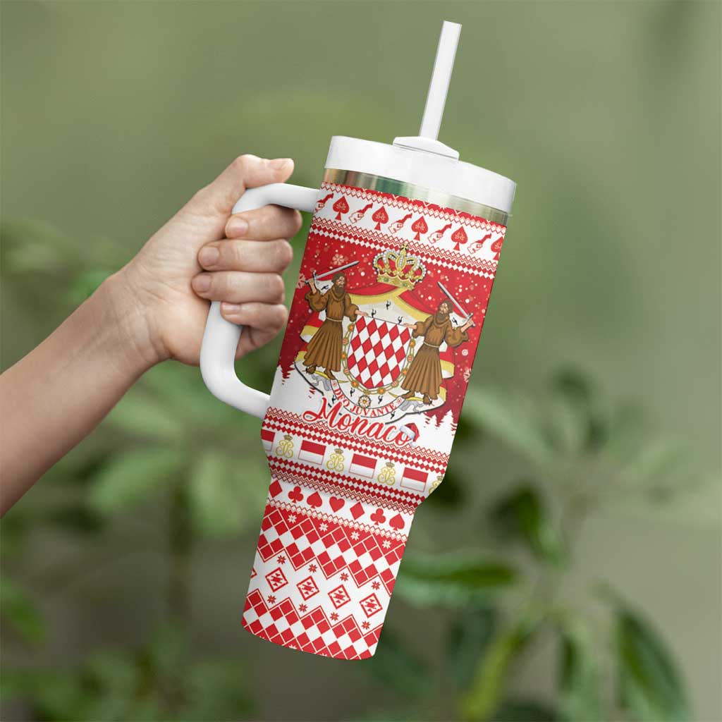 Monaco Christmas Tumbler With Handle Joyeux Noel Coat Of Arms - Wonder Print Shop