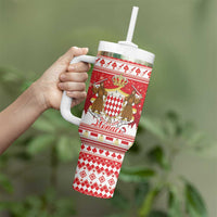 Monaco Christmas Tumbler With Handle Joyeux Noel Coat Of Arms - Wonder Print Shop
